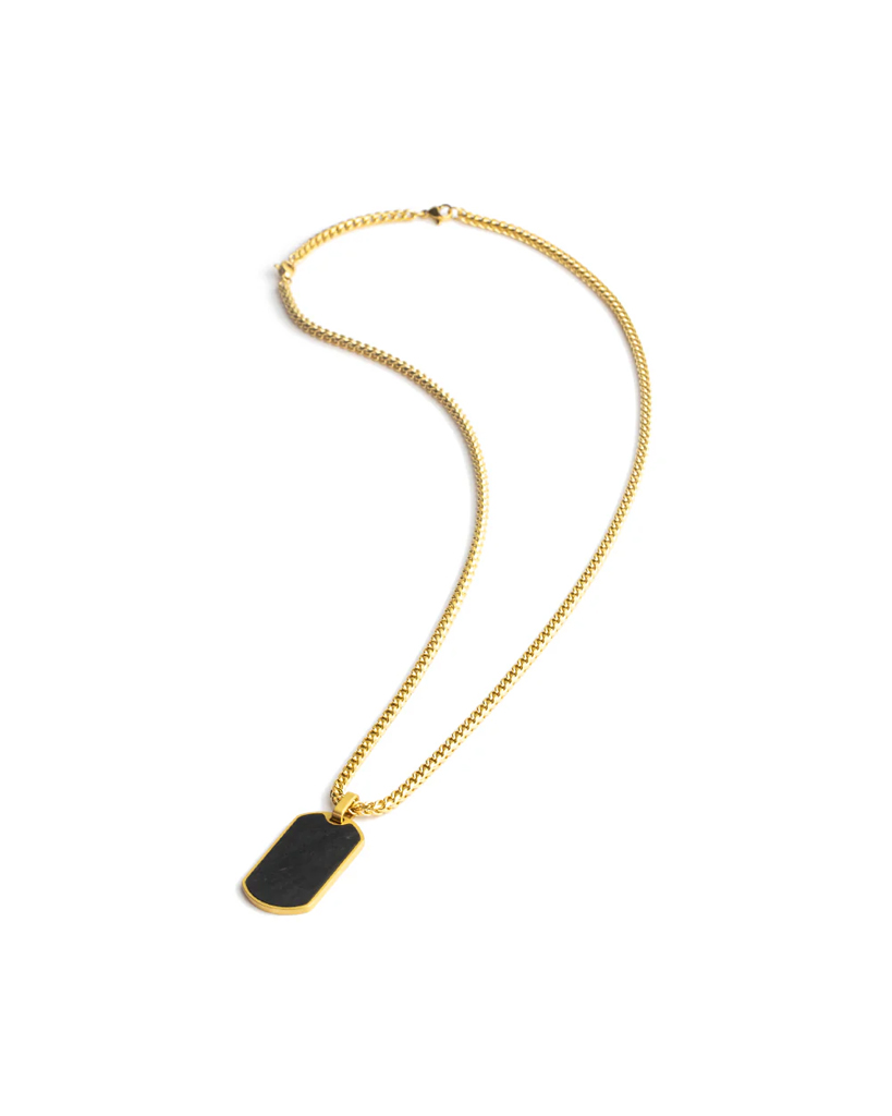 GEMINI FORGED CARBON NECKLACE GOLD-PLATED lifestyle